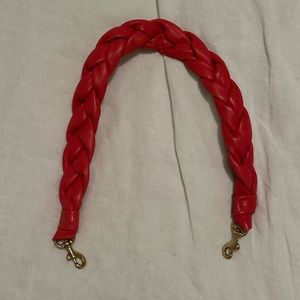 Clare V Cherry Red Braided Shoulder Strap
